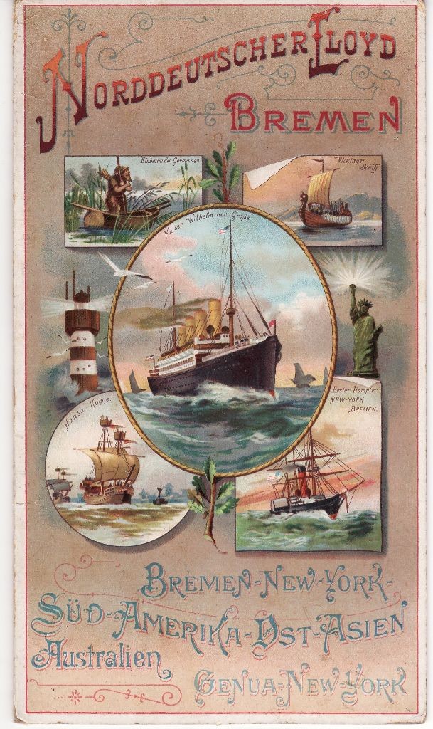 1900-12-11, Norddeutscher Lloyd, Bremen, Deckseite Cajüten-Passagierliste