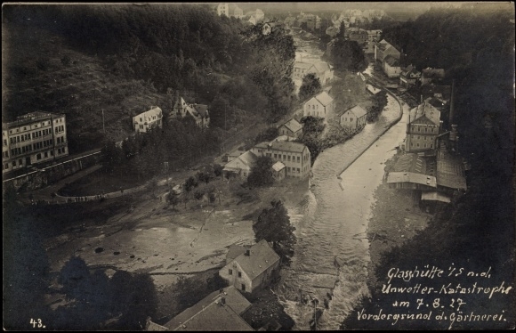 1927-08-07, Überschwemmung Glashütte 1927